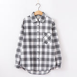 Fashion Women Plaid Shirt Chic Oversized Checked Blouse Long Sleeve Female Casual Print Shirts Loose Cotton Tops Blusas - webtekdev