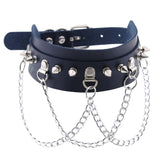 Punk Goth Choker Chain Studded Rivet Pu Leather Collar Spike Choker Necklace Chocker Cool Gothic  Jewelry Accessories - webtekdev