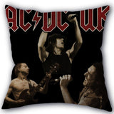 Custom ACDC Band Pillowcase Cotton Linen Fabric Home Textile Square Pillowcase 45X45cm Wedding Decorative No Fade - webtekdev