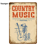 Retro Country Music Festival Poster Rock & Roll Metal Signs Vintage Bar Pub Club Man Cave Iron Plaque Wall Decor YI-126 - webtekdev