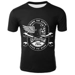 Skull T Shirt Men Black Tshirt Funny Motorcycle Punk 3d Printed T-shirt Hip Hop Mens Clothing Casual Punk Rock Streetwear Top - webtekdev
