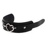 Heart Bracelet Black Leather Wristband Cuff goth gothic punk armbands Fashion bracelets women men emo metal cosplay jewelry - webtekdev