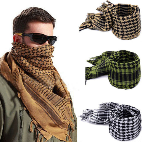 Fashion Mens Lightweight Square Outdoor Shawl Military Arab Tactical Desert Army Shemagh KeffIyeh Arafat Scarf Fashion - webtekdev