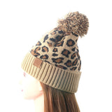 Knitted Leopard Beanie Winter Hat Fashion Adult Fall Thick Warm Bonnet Skullies Beanie Soft Knitted With Tag - webtekdev