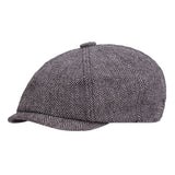 Men Wool Newsboy Caps Grey Herringbone Flat Caps Women Coffee British Gatsby Cap Autumn Winter Woolen Hats Cap #P - webtekdev