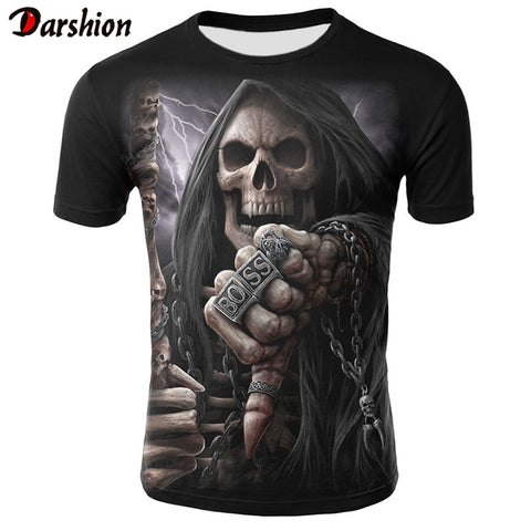 New Brand Mens Skull T shirts Punk Style Finger Skull 3D Tshirts Men Tops Hip Hop Funny Tees Tops 3D Printed Summer Clothes 4XL - webtekdev