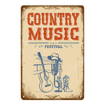 Retro Country Music Festival Poster Rock & Roll Metal Signs Vintage Bar Pub Club Man Cave Iron Plaque Wall Decor YI-126 - webtekdev