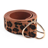New Leopard Print Women Waistband PU Leather Fashion Metal Heart Pin Buckle Belt Women Waist Belts Heart Pin Buckle Belt - webtekdev