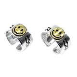 Hot Sale Happy Smiley Face Lightning 925 Sterling Silver Female Ring Big Large Retro Vintage Golden Gothic Women Jewelry Rings - webtekdev