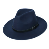Fedora Hat Men Women Imitation Woolen Winter Women Felt Hats Men Fashion Black Top Jazz Hat Fedoras Chapeau Sombrero Mujer 2019 - webtekdev
