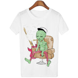 2020 New Women Cute Tee Tops Short Sleeve T Shirt Funny Alien Printing Tee Shirt Fashion Casual T-Shirt Dropship - webtekdev