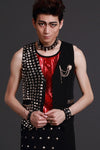 New 2019 Men's Clothing Personality trend vest costumes punk rock scene hip-hop nightclub coat singer costumes - webtekdev