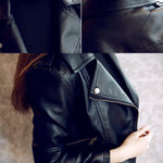 Women Black Faux Leather Jackets 2019 Autumn Slim Cool Lady Basic Jacket Coats Sweet Female Zipper Femme Outwear Coat Plus Size - webtekdev
