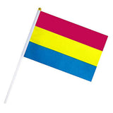 Rainbow Hand Flag LGBT Gay Pride 14x21cm Polyester Printed Bisexual Tansgender Pansexual Flags And Banners With Flag Poles - webtekdev