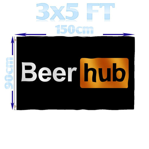 BENFACTORY Store 3x5 feet Beer Hub Porn Hub Wub Hub Flag Single Layer 100D Polyester with Brass Grommets Indoor and Outdoor - webtekdev