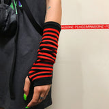 Black Punk Gothic Unisex Fingerless Gloves Cuff Women Men Ninja Sport Outdoor Elbow Length Mittens 2020 Cool Stretch Arm Warmer - webtekdev