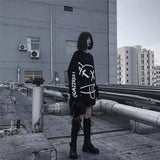 Cool Women Fashion korean oversized long sleeve t shirt hip hop punk streetwear girls tees Autumn Black Loose T Shirt Females - webtekdev