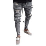 HEFLASHOR NEW Cotton Mens Ripped Jeans Super Skinny Slim Fit Denim Vintage Hole Pants Destroyed Frayed Trousers Plus Size 4XL - webtekdev