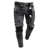 feitong Cotton Jeans Men Spring 2020 MenClothes Denim Pants Distressed Freyed Slim Fit Casual Trousers Stretch Ripped Jeans - webtekdev