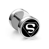 Fashion Black Stainless Steel Earrings Women Men's Barbell Dumbbell Punk Gothic Piercing Stud Earring for Men 2020 - webtekdev