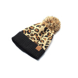 Knitted Leopard Beanie Winter Hat Fashion Adult Fall Thick Warm Bonnet Skullies Beanie Soft Knitted With Tag - webtekdev