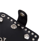 JNKET Punk Men's Rivet Chain Skull Wallet PU Leather Purse Billfold Money Clip Folding Clutch Wallet Detachable Metal Chain - webtekdev