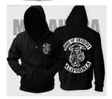 Sons of Anarchy Hoodie TV SOA Cosplay Costume Men Zipper Jacket Leather Vest Rock Punk Cap Mayans MC Wear - webtekdev