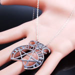 2019 Fashion Witchcraft Pentagram Stainless Steel Necklace Women Silver Color Statement Necklace Jewelry cadenas mujer N19668 - webtekdev