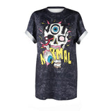 ISTider New Punk Skull T-Shirt NOT NORMAL Skull Printing Funny T Shirts Women Men Summer Hip Hop Tee Tops O-Neck Loose Shirt - webtekdev