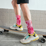 New Personality Printing White Maple Leaves Men Colorful Cotton Socks Hip Hop Street Skater Sock Male Autumn Winter - webtekdev