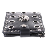 THINKTHENDO Fashion Men's Cool Punk Gothic Western Skull Clutch Purse Wallets Card Coin Holder Small Bag Chain 2018 New Hot - webtekdev