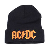 Warm Winter Rock ACDC cap Embroidery Beanies Women Men Cool Black Warm Ski Hat Outdoor Hip Hop Unisex Knit Skullies Bonnet - webtekdev