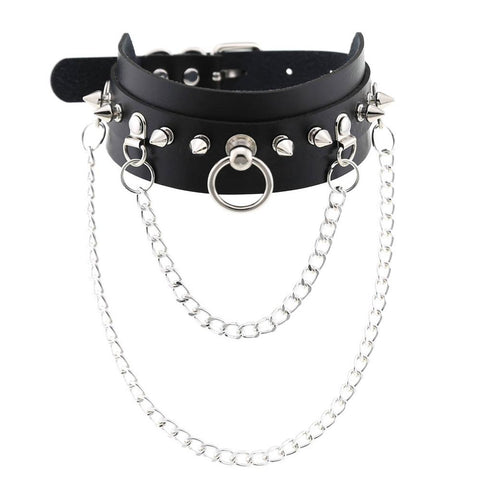 Fashion Gothic necklace Punk choker collar goth  Silver Chain pendant necklace women leather emo kawaii witch rave jewelry - webtekdev