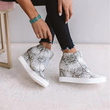 2020 Women's Wedge Sneaker Vulcanize Shoes Fashion Zip Leopard Increase Within Zapatos De Mujer New Fashion for Girl - webtekdev