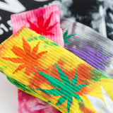 New Personality Printing White Maple Leaves Men Colorful Cotton Socks Hip Hop Street Skater Sock Male Autumn Winter - webtekdev