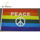 Rainbow Peace Flag 2ft*3ft (60*90cm) 3ft*5ft (90*150cm) Size Christmas Decorations for Home Flag Banner - webtekdev