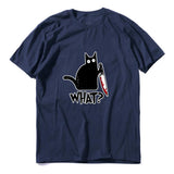 Cat What T Shirt Murderous Cat With Knife Funny Halloween Gift T Shirt Unisex Cotton T shirts for men and women - webtekdev
