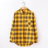Fashion Women Plaid Shirt Chic Oversized Checked Blouse Long Sleeve Female Casual Print Shirts Loose Cotton Tops Blusas - webtekdev