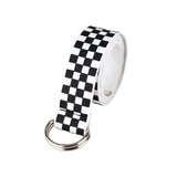 Hot Canvas Belts Canvas Waist Belts Checkerboard Casual Checkered 2019 Waistband Black White Plaid Belt For Women Fanny Band - webtekdev