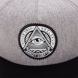 New 2019 Fashion Round Label Triangle Eye Illuminati Snapback Hats Women Adjustable Baseball Cap Men Snapbacks Hip Hop Hat - webtekdev