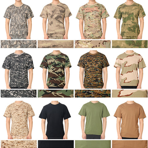 ACU CP Men Summer Military Uniform Short Sleeve T-shirt Tactical Combat Tees Camouflage Airsoft Battle Desert Tops for Male - webtekdev