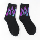 Men and women fashion fire print cotton street socks - webtekdev