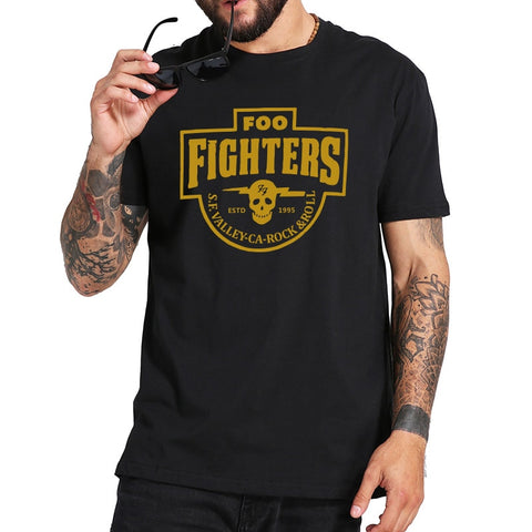 Foo Fighters T Shirt S.F. Valley Rock Band Tshirt Fashion Casual Breathable Fitness Crew Neck EU Size 100% Cotton Tops - webtekdev