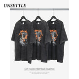 UNSETTLE 2020SS Harajuku Gothic Rock T-shirts Summer Men/Women Hip Hop Print  Fashion Streetwear t shirt Short Sleeve Tee Tops - webtekdev