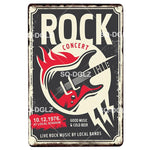 Rock&Roll Metal Sign Plaque Metal Vintage Pub Bar Decor Tin Sign Plate Poster Home Decor Art Painting Wall Sticker - webtekdev