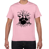 Drums tree funny TShirt men cool Man Drummer loose cotton Vintage Graphic Music Novelty streetwear men t shirt men homme clothes - webtekdev