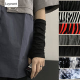 Black Punk Gothic Unisex Fingerless Gloves Cuff Women Men Ninja Sport Outdoor Elbow Length Mittens 2020 Cool Stretch Arm Warmer - webtekdev
