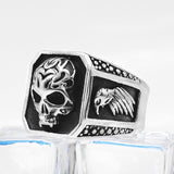 KLDY Gothic men's ring biker skull ring viking stainless steel eagle male rings men jewelry bague homme Titanium steel drop ship - webtekdev