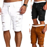 New Fashion Men Boy Skinny Runway Straight Short Denim Pants Destroyed Ripped Jeans Shorts Plus Size - webtekdev