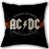 Custom ACDC Band Pillowcase Cotton Linen Fabric Home Textile Square Pillowcase 45X45cm Wedding Decorative No Fade - webtekdev